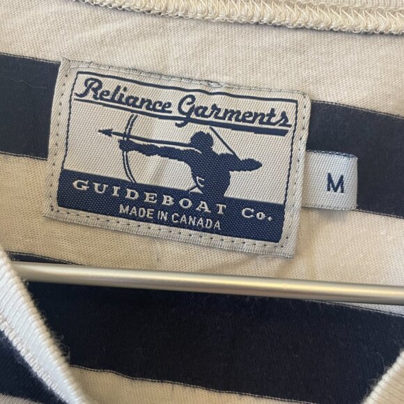 Single Stitch navy and white stripe vintage tshirt - Picture 2 of 5